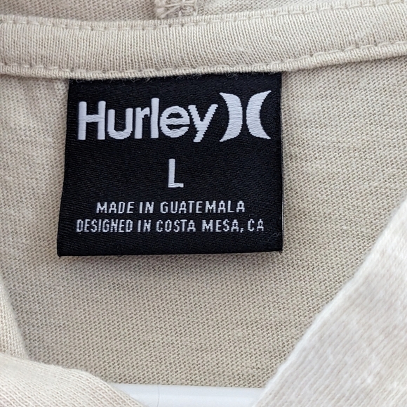 HURLEY® Pipelined Pullover Hoodie, color is bone, cotton, size Large - Picture 4 of 5